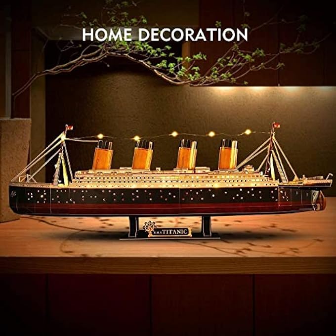 TITANIC 3D LED PUZZLE 88CM - 266-PIECE MODEL BOAT KIT FOR ADULTS AND TEENS - IDEAL FOR BIRTHDAYS, CHRISTMAS, AND - Image 4